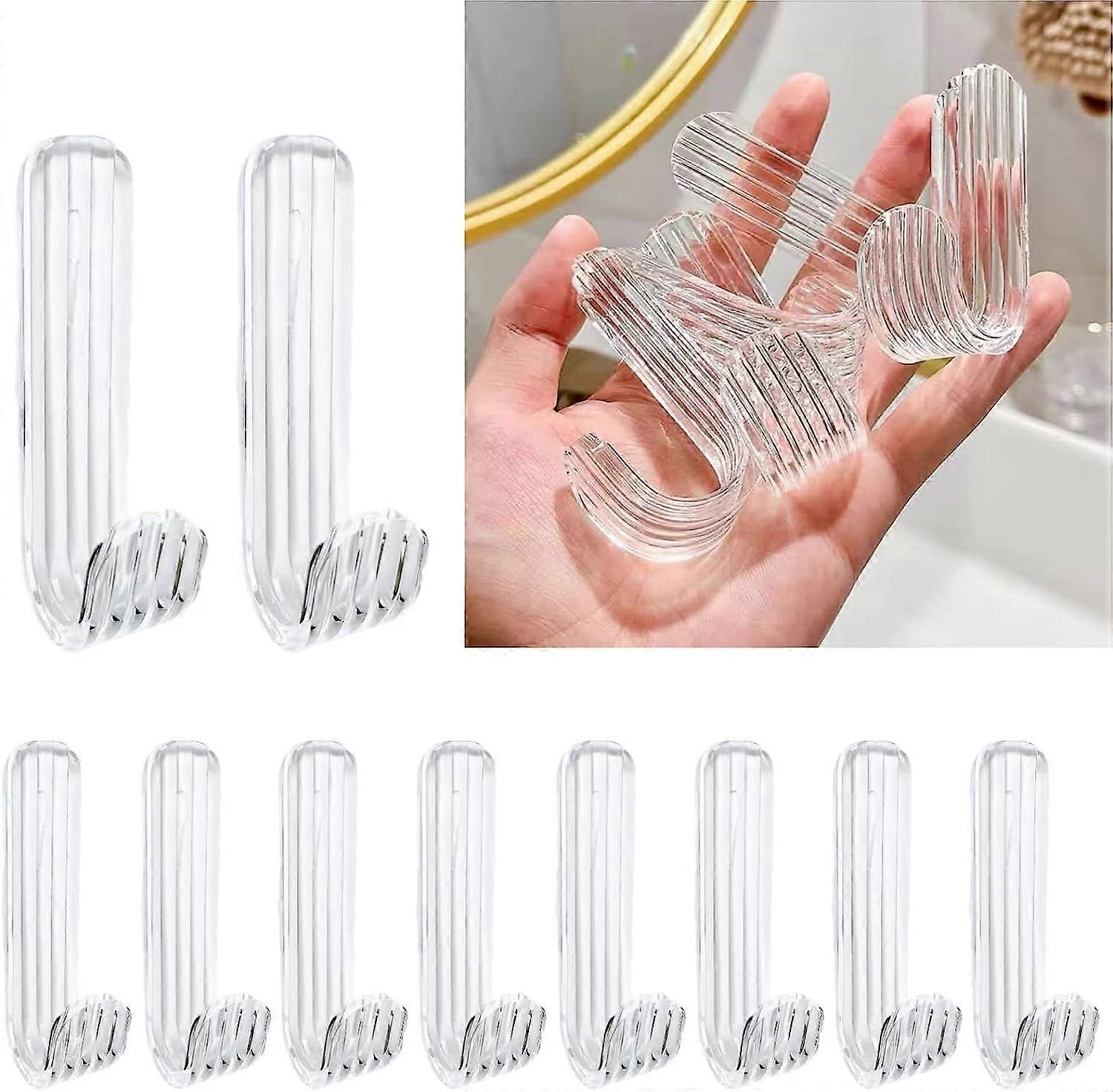 Acrylic Wall Hooks, Hanging Sticky Hooks, Heavy Duty Wall Hooks Towel Clothes Hat Hooks, Waterproof Transparent Hooks, Practical Hooks for Home Improv
