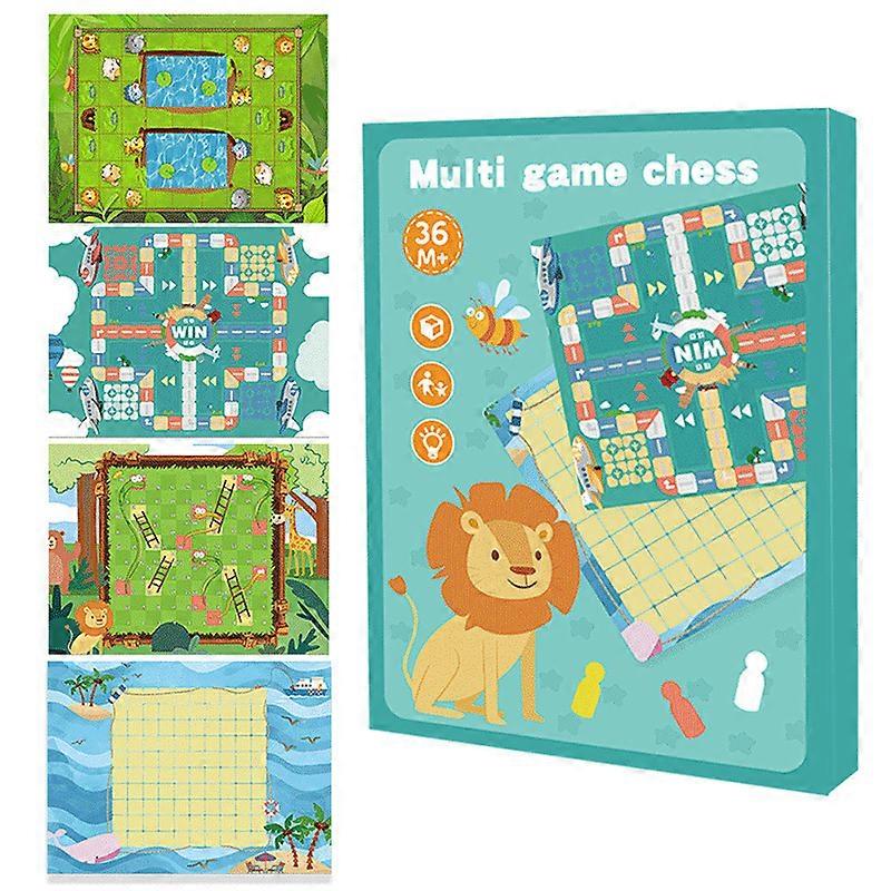 Wooden Snake Ladders Board Game Flight Chess Parent-child Interactive Desktop Family Party Educational Toys For Children Gifts