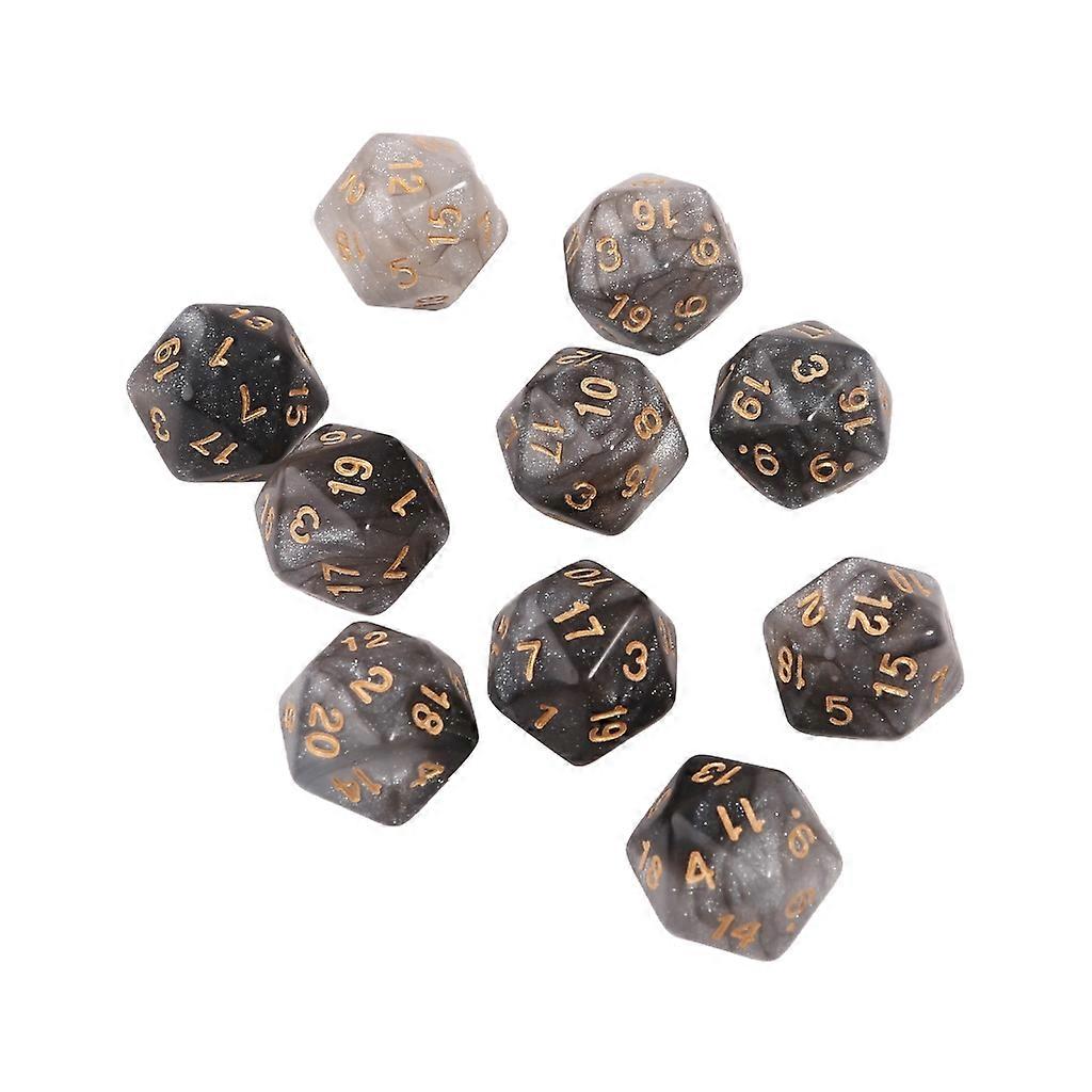 10 Pcs 20-Sided Acrylic Dice Set RPG Polyhedral Dice RPG Table Game Dice