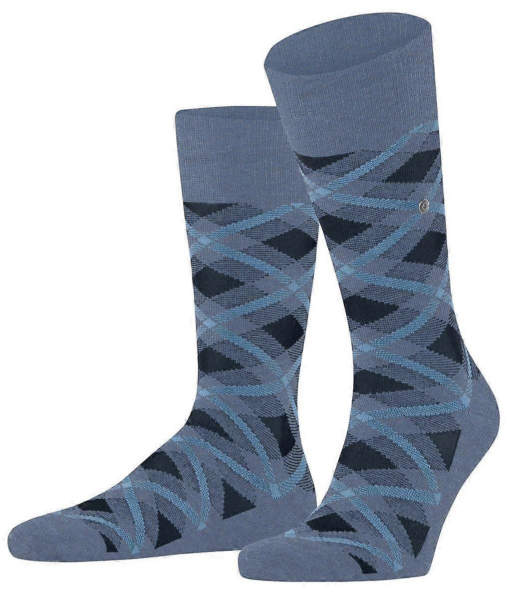 Burlington Tartan Socks - Light Jeans Blue