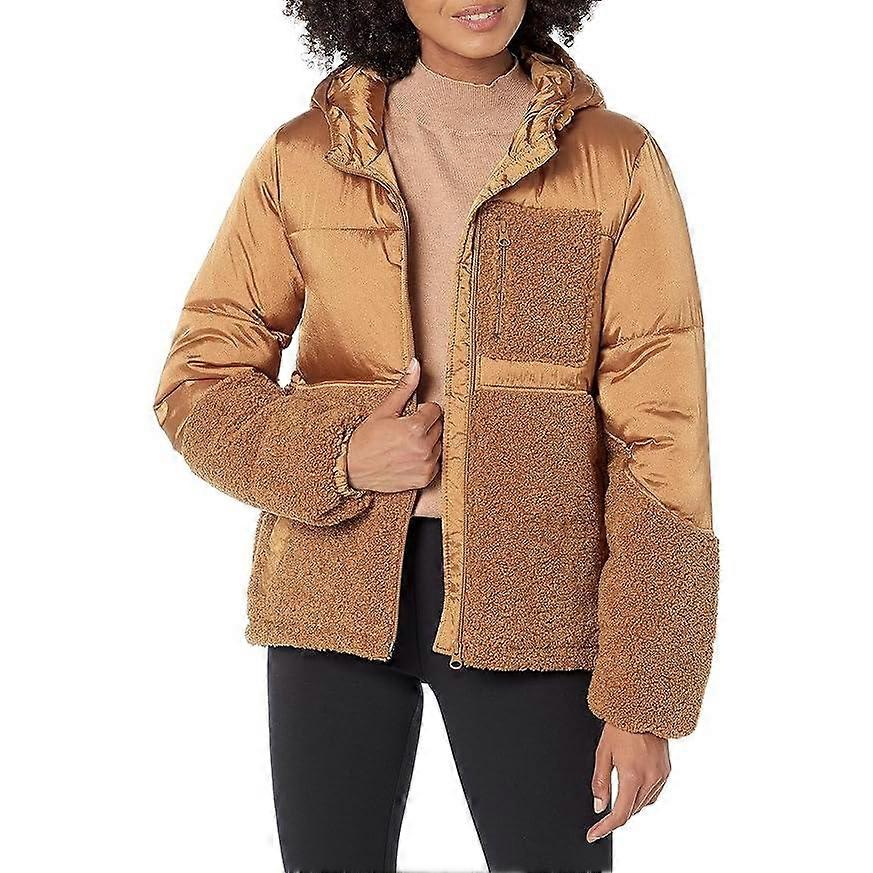 Women's Winter Sherpa Puffer Patchwork Jacket