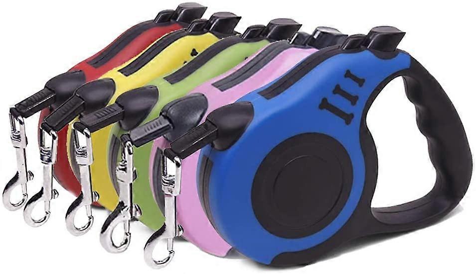 Retractable Dog Leash, Pet Walking Leash with Anti-Slip Handle, Strong Nylon Tape, Tangle-Free, One-Handed One Button Lock & Release, Suitable for Sma