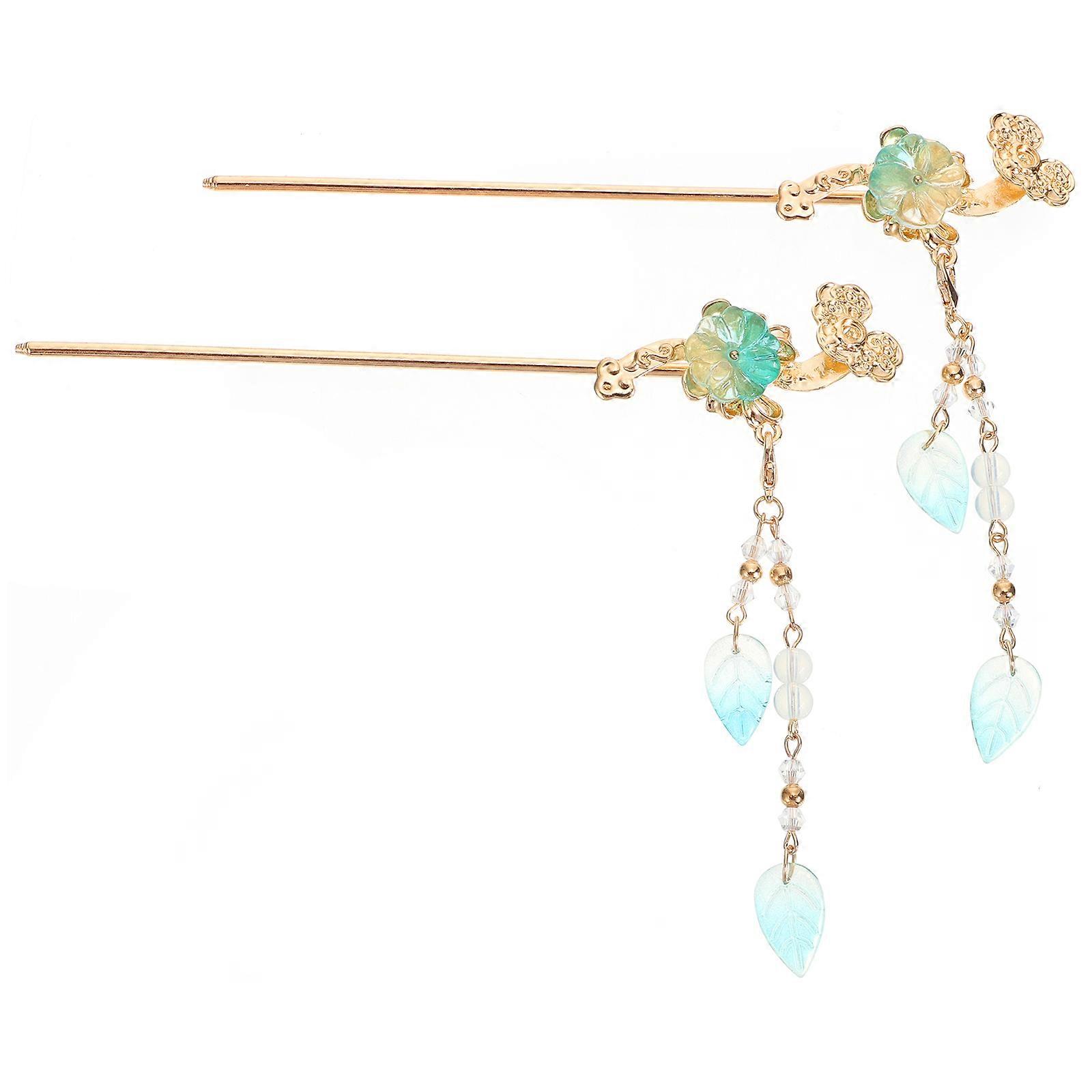 2PCS Chinese Style Alloy Hair Stick Multi-functional Practical Hair Chopstick