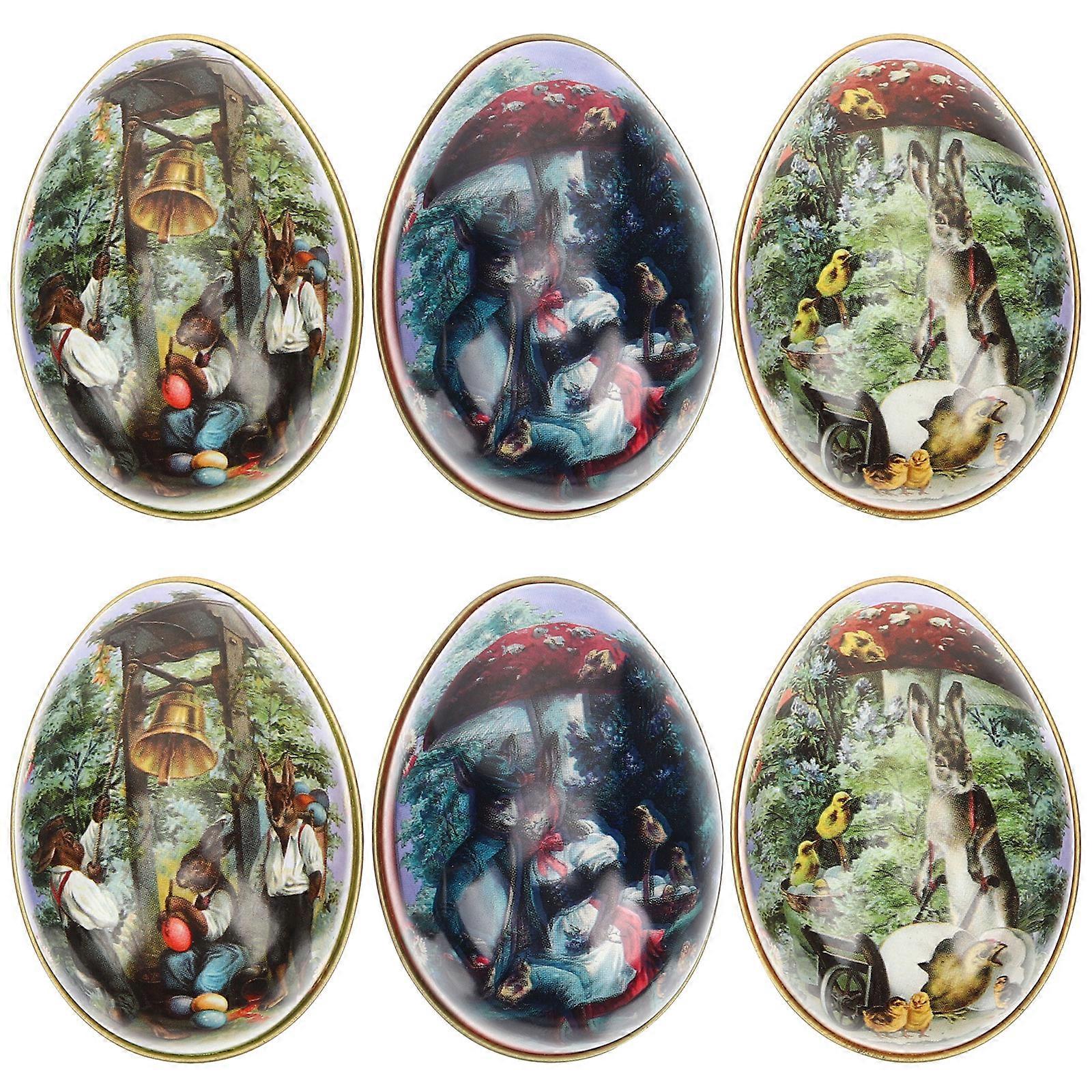 6pcs Easter Gift Boxes Rabbit Pattern Candy Container Cookies Case Tea Leaf Boxes