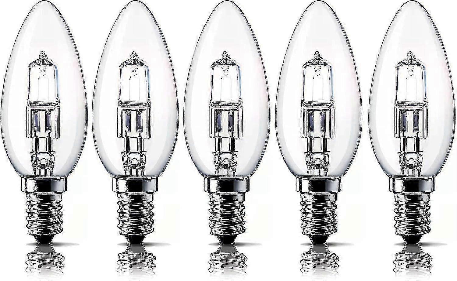 E14 28w مصابيح شمعة الهالوجين ، لمبة صغيرة من Edison اللولبية (ses) 2700k حزمة بيضاء دافئة قابلة للتعتيم من 5