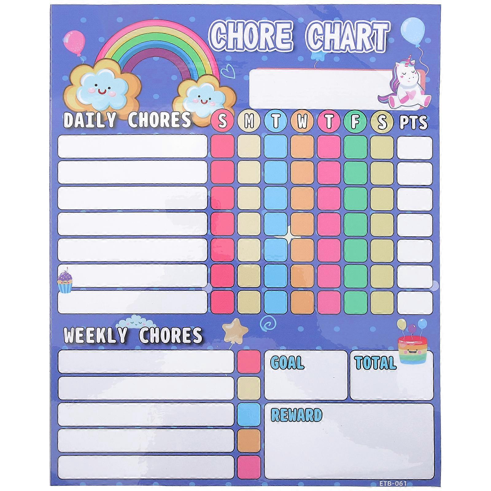 Kids Chore Chart Good Behavior Chart Magnetic Unicorn Reward Chart for Home School