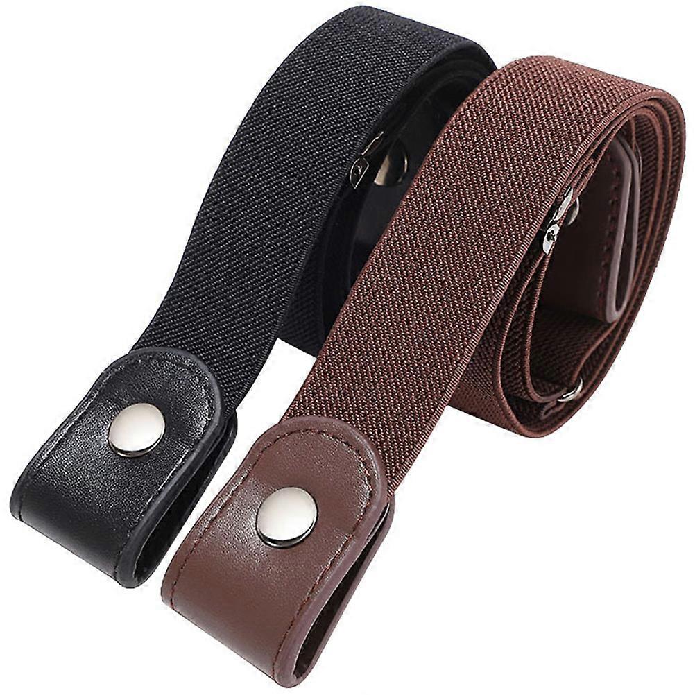 2pcs No Buckle Belt Waist Belt Pant Waist Tightener Side Belt Invisible Belt