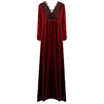 modest long sleeve maxi dress Women's Printed Panel Maxi Dress – Elegant Long Sleeve Modest Dress –  FineLook