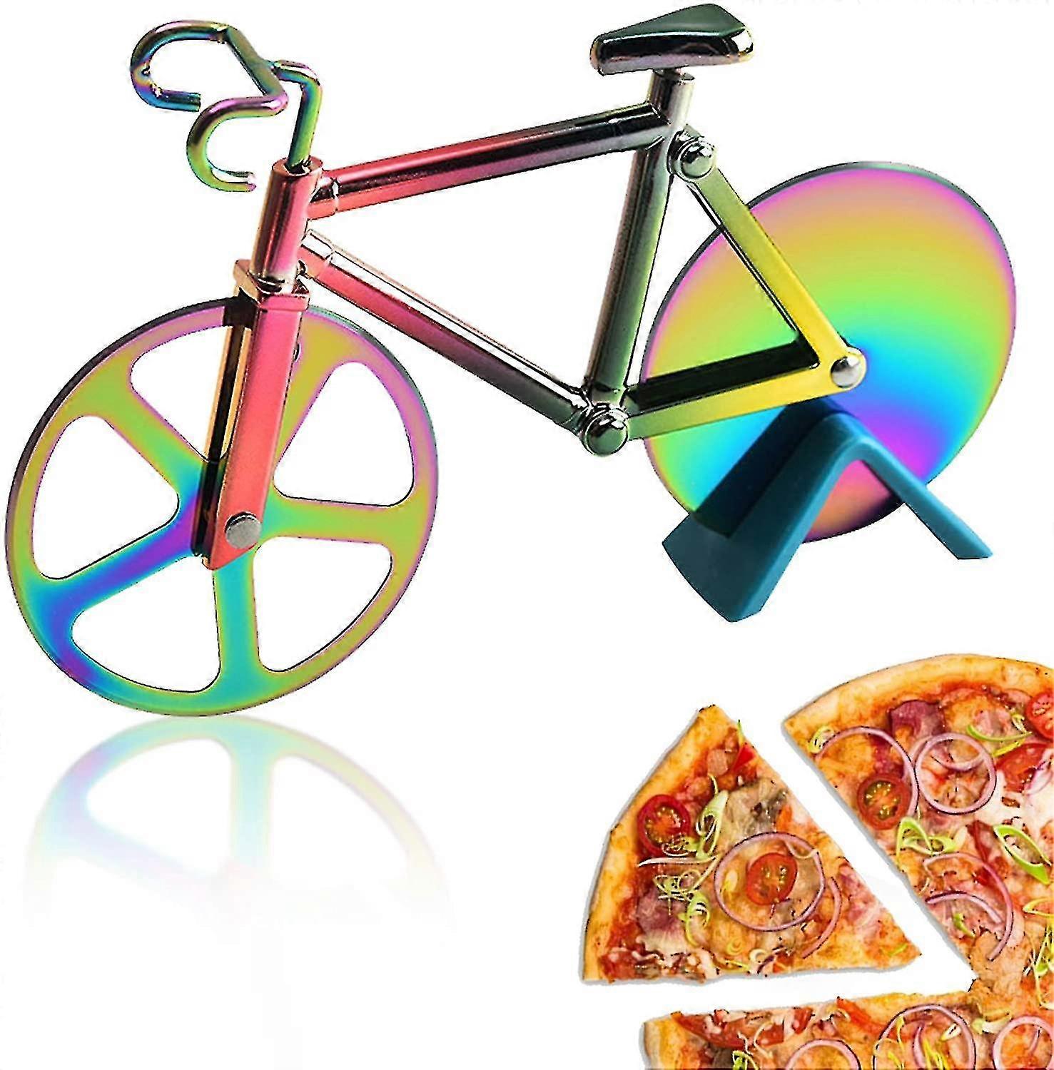 Bicycle Pizza Wheel, Bicycle Non-stick Pizza Knife With Stand, Super Sharp Blades, Suitable For Cutting Pizza