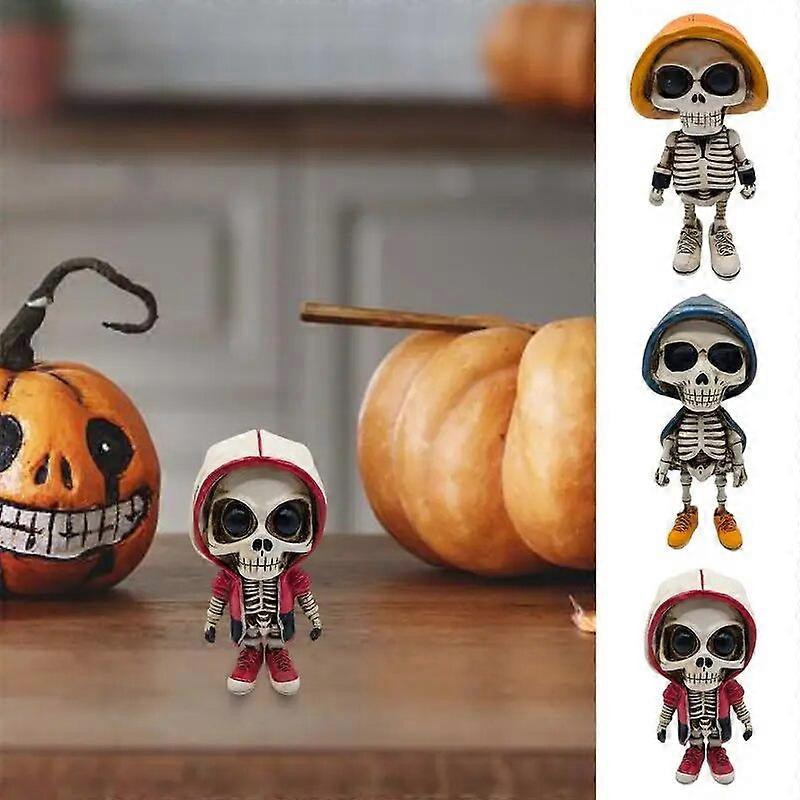 Miniature Horror Skeleton Resin Sculpture With Skeleton Design Creepy Room Ornaments Mini Skeleton For Computer Desk Coffee