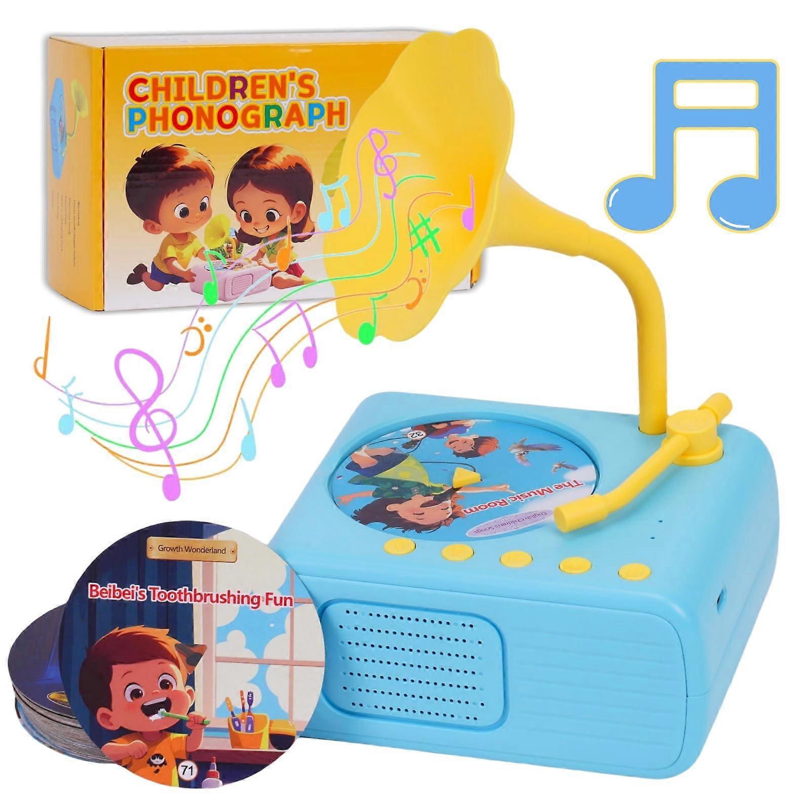 Toddler Music Player Phonograph Record Player for Kids with 96 Cards