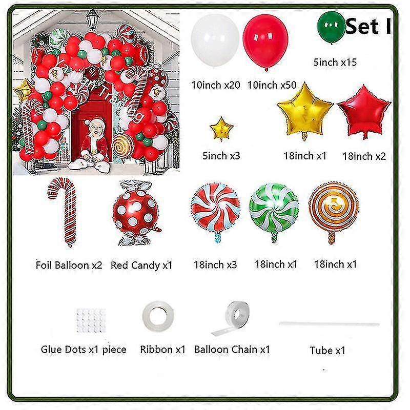 Merry Xmas Arch Garland Kit Diy S Set Red C Foil Ballons New Year Rats Globos