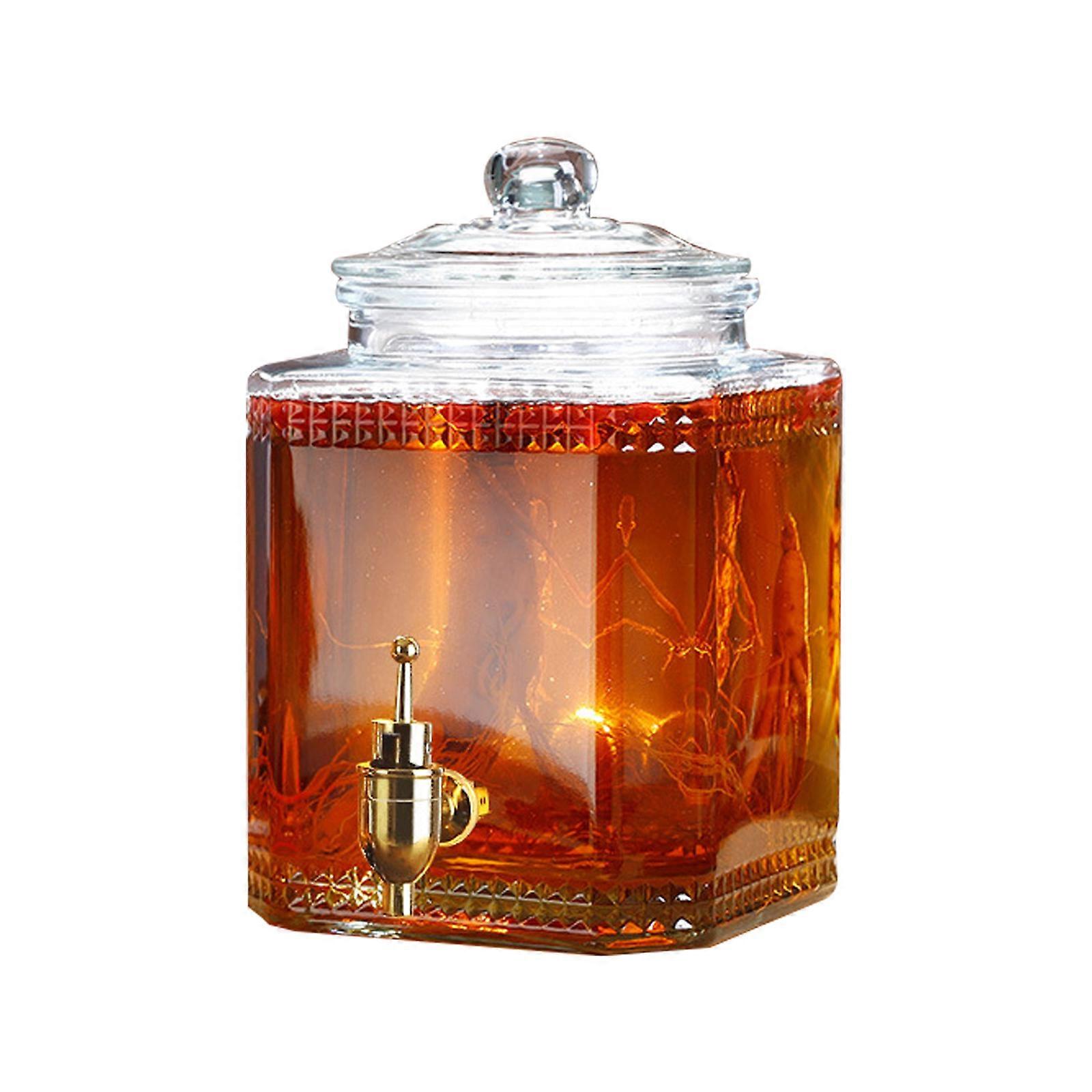 Dispenser per bevande in vetro con coperchio - Bottiglia sigillata in acciaio inossidabile in rame - Ideale per Kombucha - 3000ml