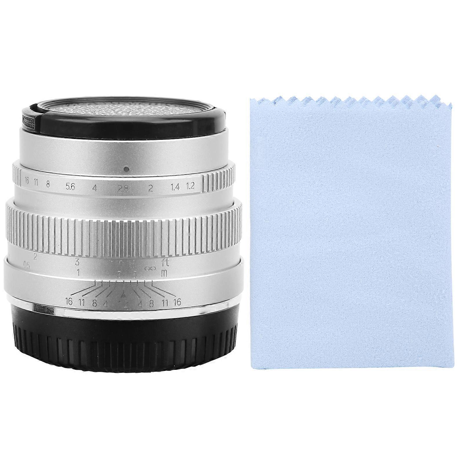 NEWYI 35mm F1.2 FX Mount Large Aperture Portrait Manual Lens for Fuji XT4/XT3/XT30(silver )