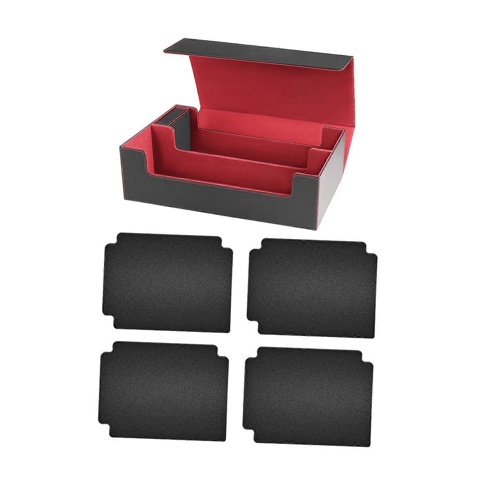 Double Rows Trading Card Deck Box Container Lightweight Sleeved Cards Holder Red