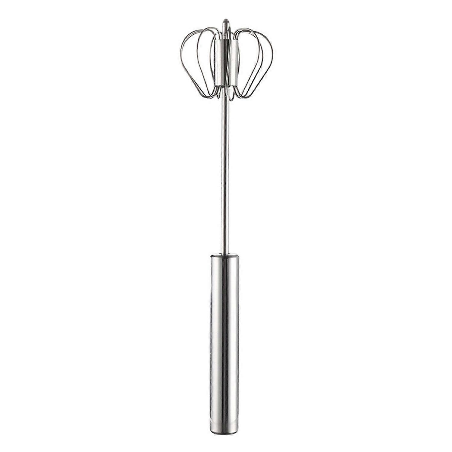 Semi-Automatic Whisk Stainless Steel Egg Beater Hand Push Rotary Egg Mixer Blender Handheld Egg