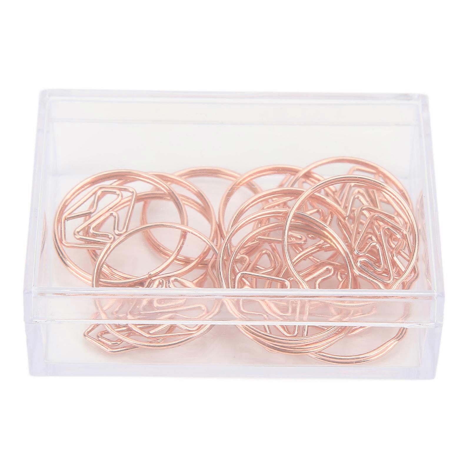 12Pcs Gold Paper Clips Unique Ring Design Premium Metal Rustproof Durable Wide Application Fadeless Cute Paper Clips