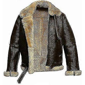 2023 Herren Raf Fliegerjacke Mantel Bomber B3 Schaffell 3XL Schwarz