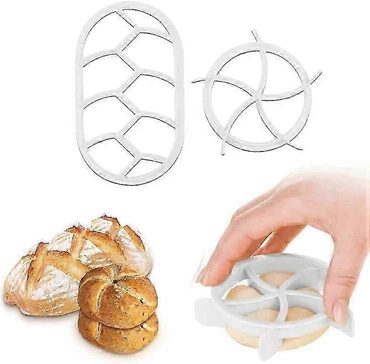 Bun Stamp Set, 2 PCS Bun Cutter Bread Stamp Bread Press (White) Lucky_B