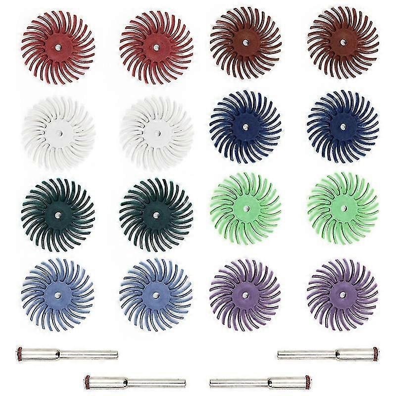 16PCS Abrasive Brush Bristle Disc Mixed Buffing Brushes Set with 4x Mandrels for Tool
