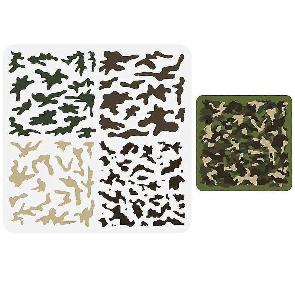 DIYスクラップブックフォトアルバムカモフラージュパターン30x30cmのための1pcペット中空描画絵画ステンシル