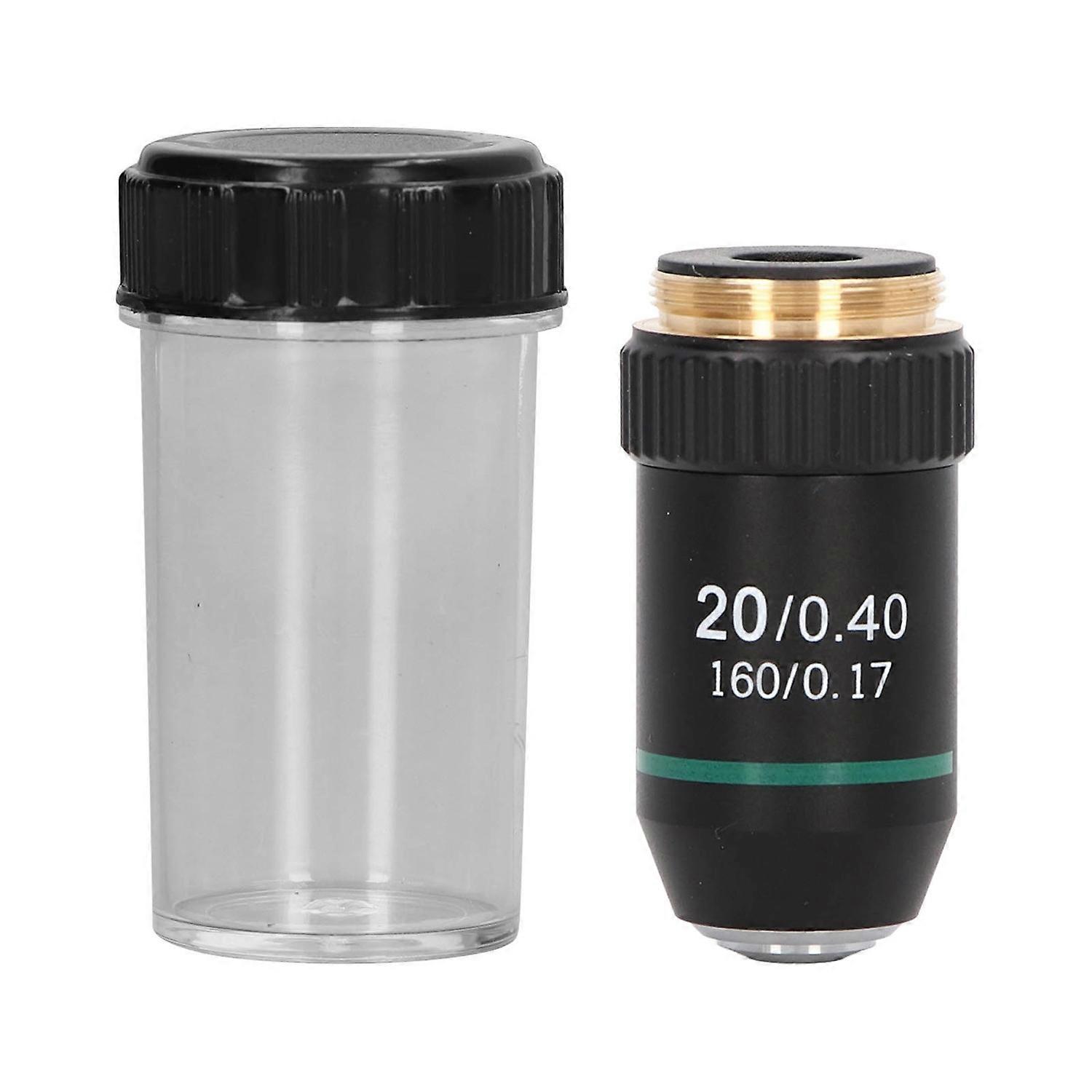 Achromatic Objective Brass Chrome Plated 20X Microscope Objective Lens Interface 20.2mm