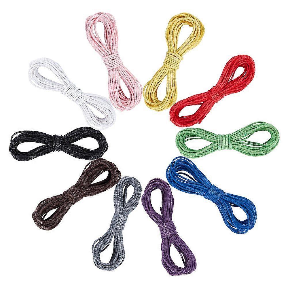 Cotton String Threads for Jewelry Making 3-Ply Mixed Color 2.3mm 10bundles/set