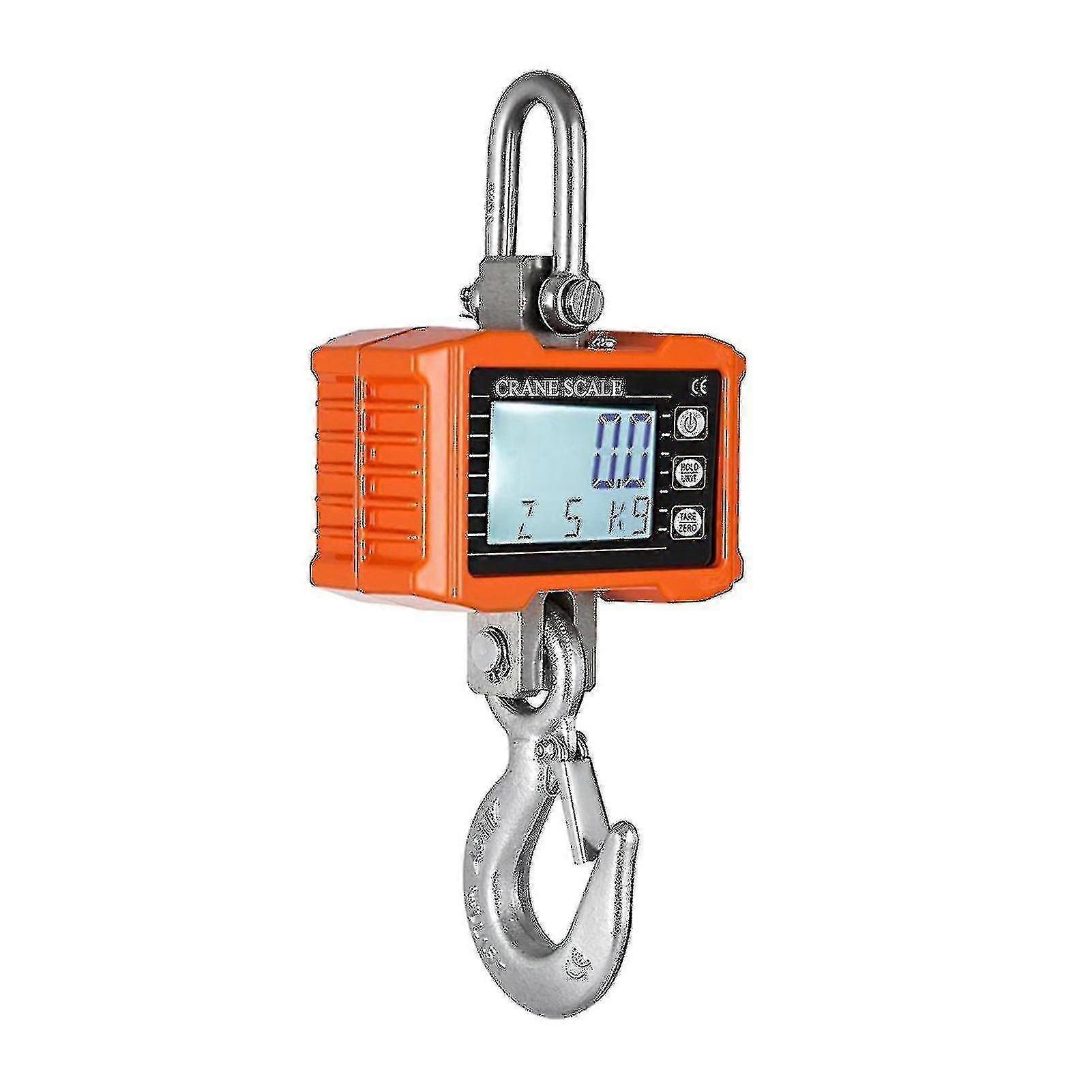 Digital Hanging Scale 1000kg/ 2204lbs Portable Heavy Duty Crane Scale Lcd Backlight Industrial Hook Scales Unit Change/ Data Hold/ Tare/ Zero For Cons