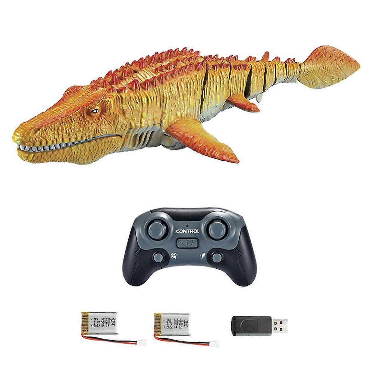 2.4G RC Dinosaur , RC Water Toys RC Boat with Lightfor Swimming Pool Water Toys (with 2 Batteries) Orange