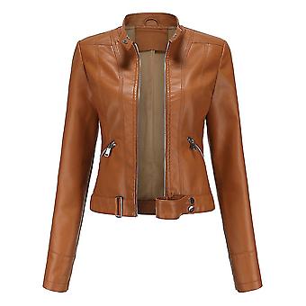 Women´s Casual Zipper Leather Jacket