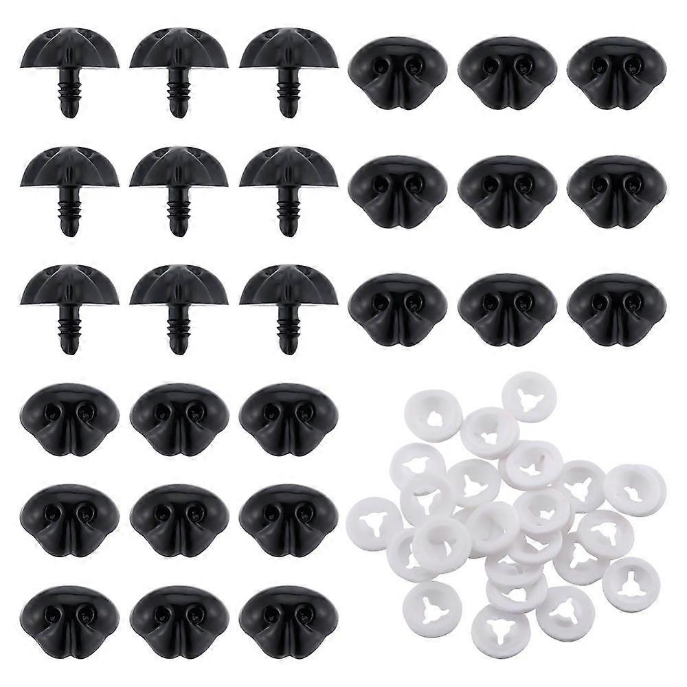 1Box Plastic Safety Noses Craft Nose with Washers for DIY Doll Toys Puppet Plush Animal Making Black 17x23x21mm 30 sets/box