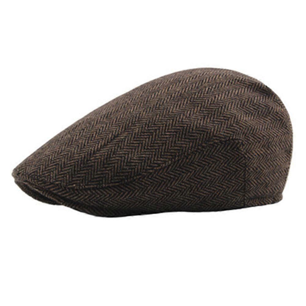 Herringbone Beret, Mens Cap, Woolen Hat