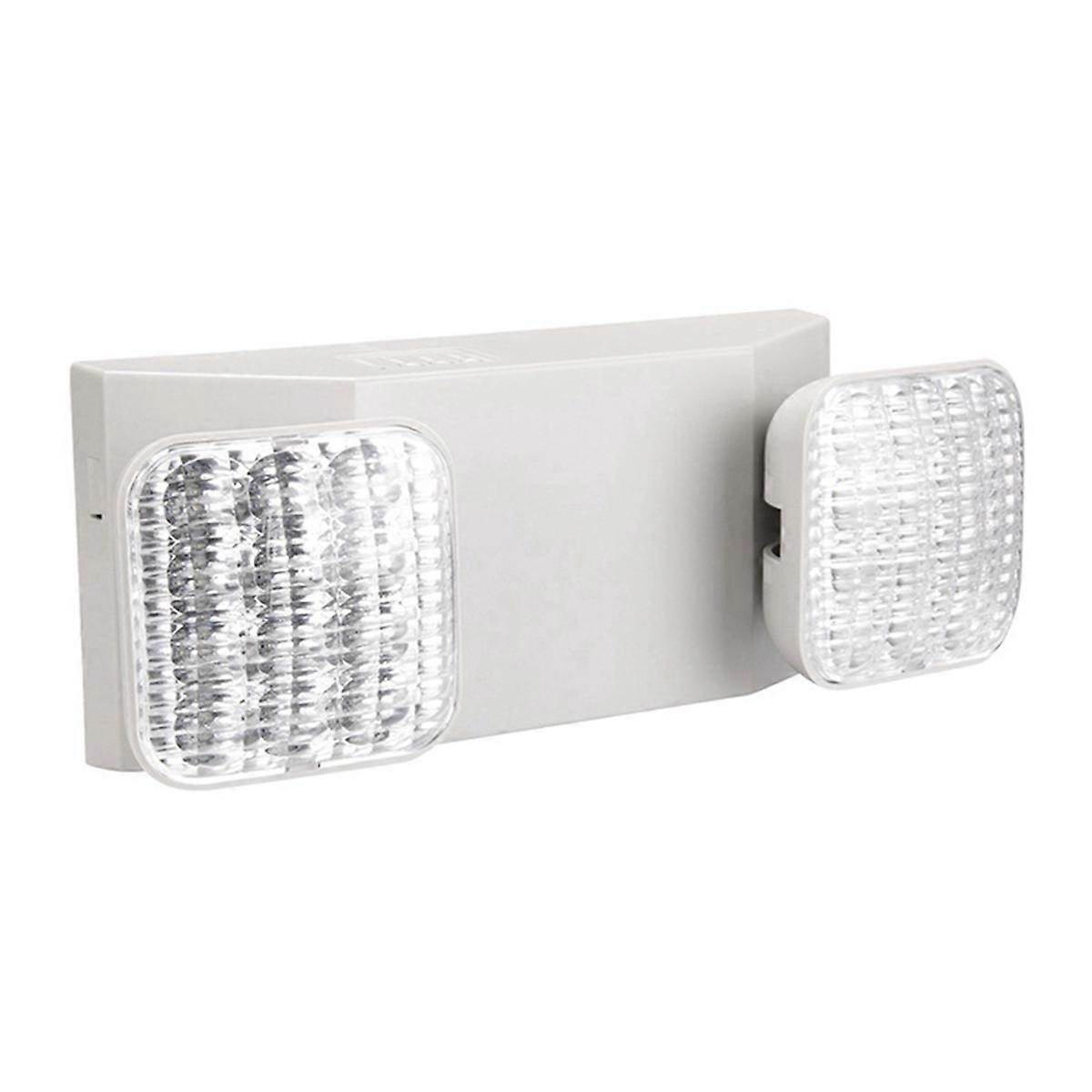 Commercial Emergency Light, White Emergency Light Fixture with 2 LED Square Heads Adjustable Exit Lighting