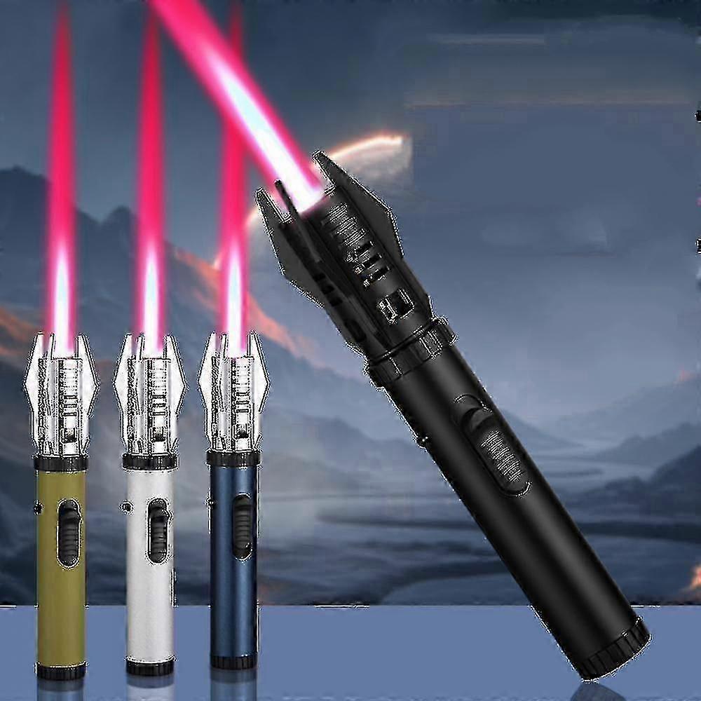 Accendino a butano con spada laser, accendino a spada laser ricaricabile Accendino a butano a fiamma a getto per barbecue Candela da campeggio (gas non incluso) D.d - HZ