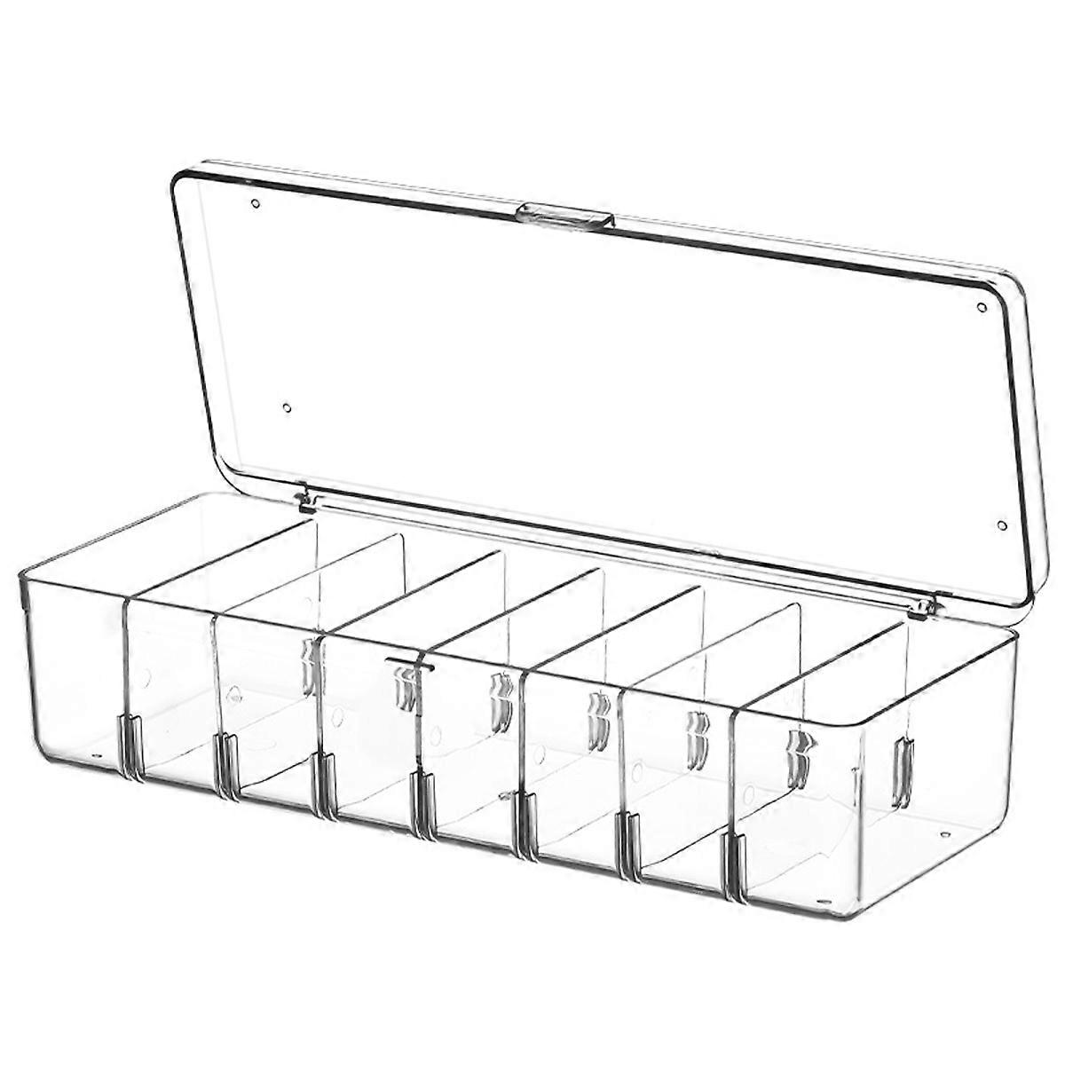 Trading Card Storage Box, Card Storage Box Plastic, Playing Card Case with Removable Dividers, Large for 560 Cards, Fit for Standard Card