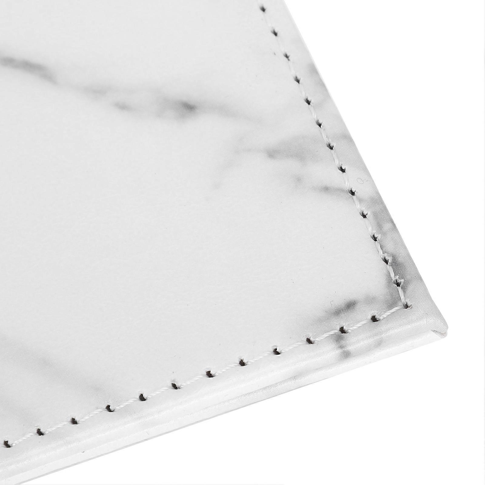 Nordic Marble Pattern Artificial Leather Coaster 10x10x0.5cm