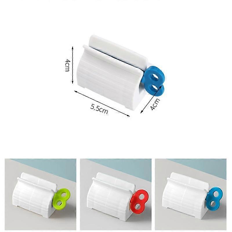 Toothpaste Dispenser with Rolling Squeezer and Stand Holder