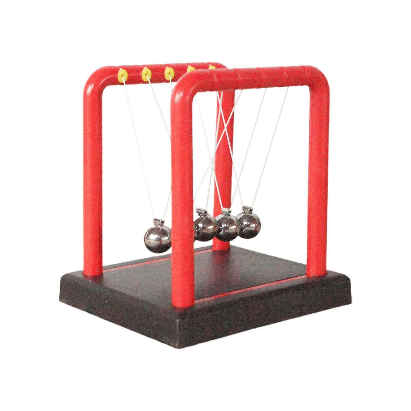 Office Physical Model Force Transfer Balance Bumping Balls Pendulum Balls Physics Toy for Kids Cradle Balance Pendulum Red