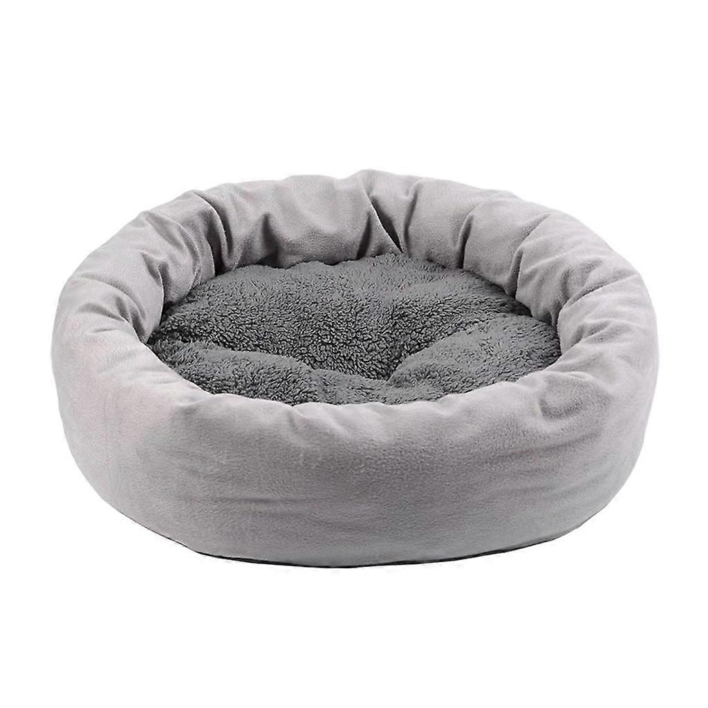 Lit pour chien Câlin rond confortable Lit pour animaux de compagnie Peluche auto-chauffante pour chat Lit apaisant doux avec oreiller pour chiens 4 tailles f XL