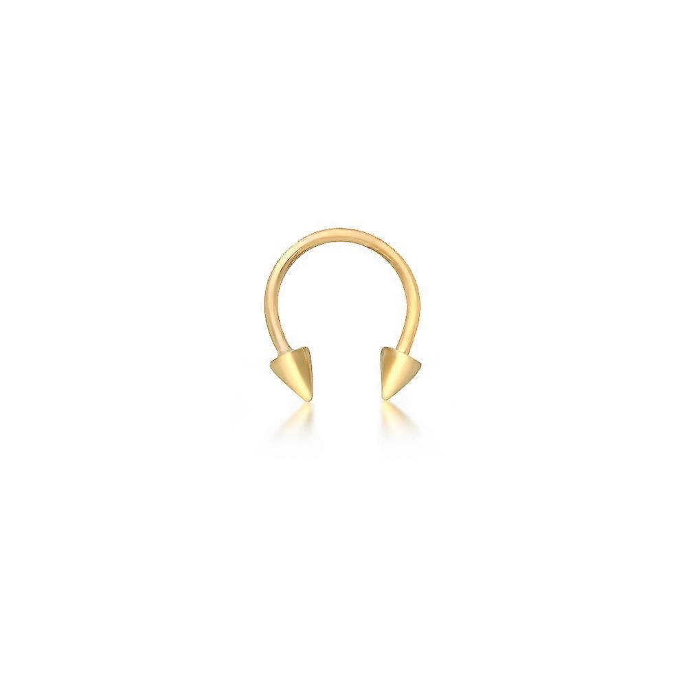 Jewelco London 9ct Gold U-Shape Arrow Cone Torque Nose 1mm Barbell Body Piercing, 11mm