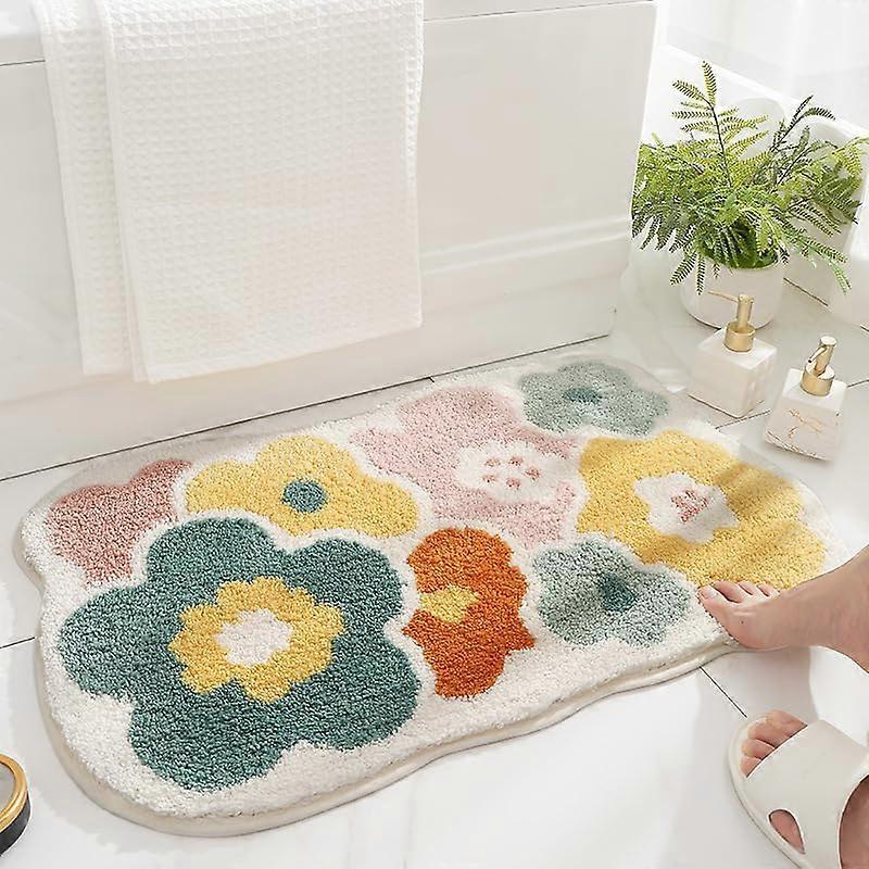 Non-Slip Bathroom Mats for Safety | Extra-Soft, Quick-Drying, Machine-Washable, 24x36 Inches, Gray Color