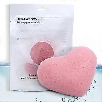 Beauty Face Konjac Herzförmiges Gesichtswaschmittel Gesichtswaschmittel Gesichtspeeling Schwamm Sauberes Abschminken für das Gesicht Verdicken Großer Schwamm