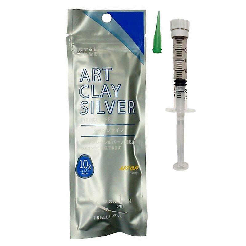 Art Clay Silver 10g Precious Metal Clay PMC Low Fire Syringe Paste 1mm Nozzle