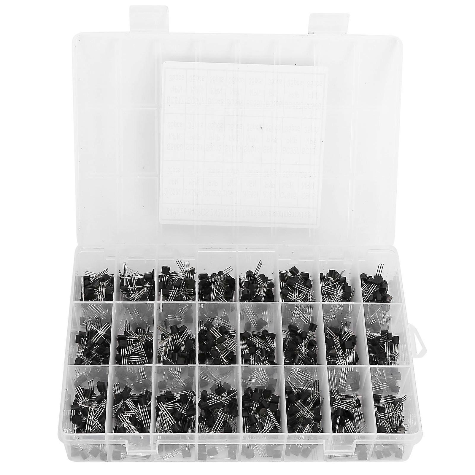 840 pz InLine TO92 Transistor NPN Piccola Potenza Transistors Kit Box 2N2222ABC558
