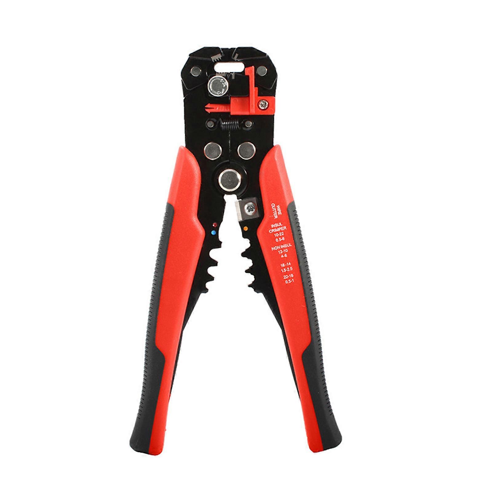 3 in 1 Automatic Self Adjusting Wire Stripper/ Cutter/ Crimper Multi Pliers for Electrical Wire Stripping Cable Cutting  Red