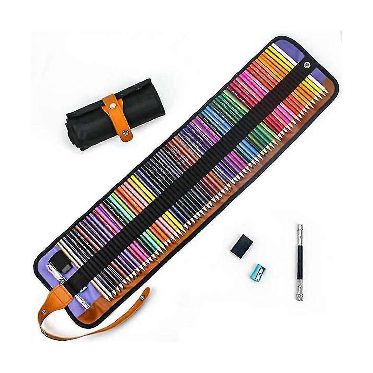 Color Pencil Roller Curtain Set Color Lead 72 Color Color Pencil Set with Rubber Pencil Sharpener E