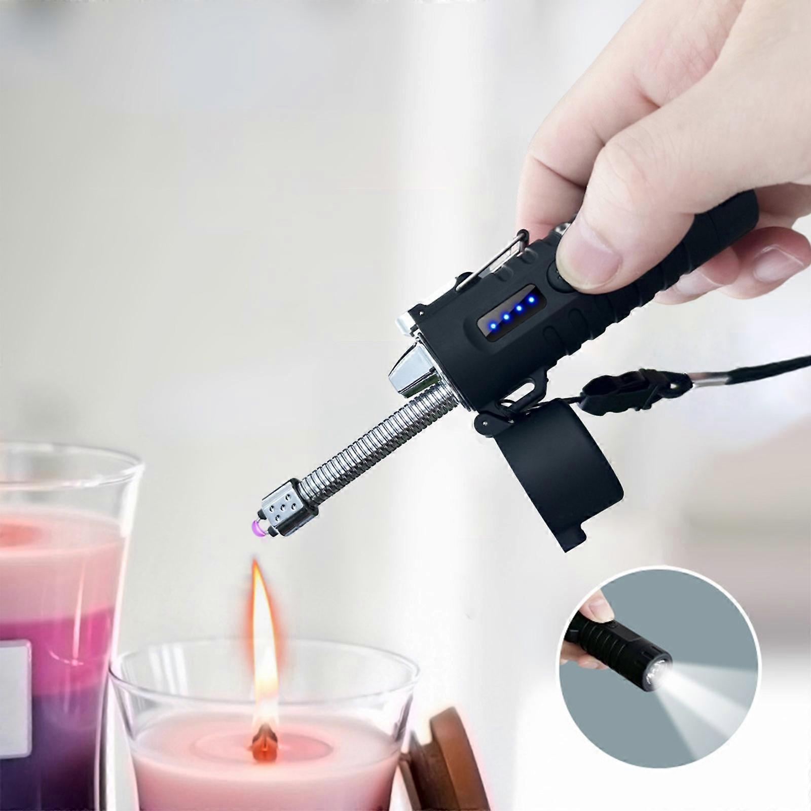 Multi Functional Outdoor Lighter Flashlight With Retractable Rotating Hose Sealed Water Proof Charging Lighter OO