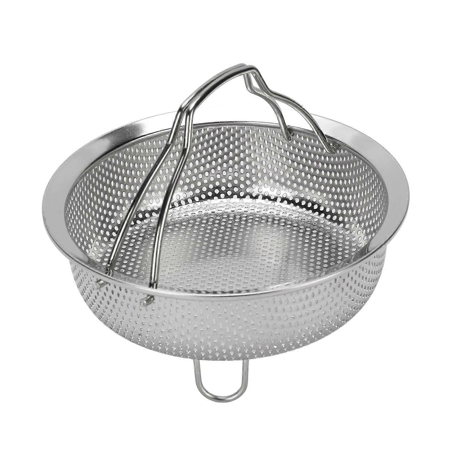 Steam Basket with Foldable Handle 304 Stainless Steel Multifunctional Colander Steam Insert for Elec