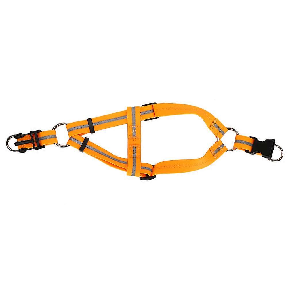 L-Sized Orange Reflective Explosionproof Pet Chest Strap for Large Dogs, Durable Material, Adjustable Fit