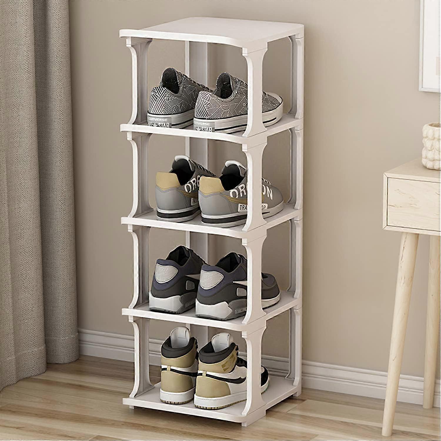 Anpassungsfähiger Schuh-Organizer, Material & Material Struktur und flexible Konfiguration für Eingangsbereich oder Schlafsaal (grau)